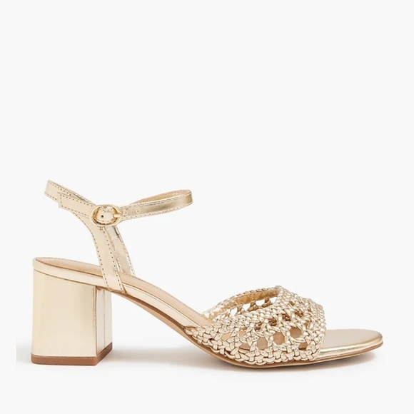 New! J. Crew Woven Heeled Sandals - Picture 2 of 16